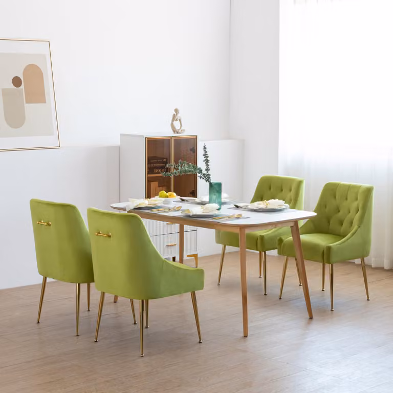 Set di sedie da pranzo - Sedia di design - Sedia in velluto - Sedia per sala da pranzo - Sedia confortevole - Velluto grigio