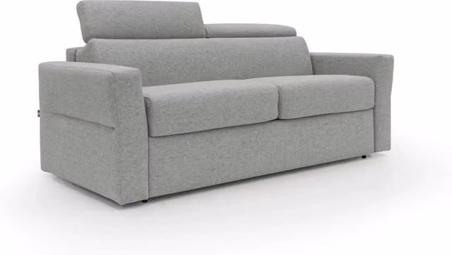 Divano letto Avalon Divani.Store grigio chiaro con materasso in schiuma, L/P/H: 180 x 120 x 18 cm (materasso 120 x 197 cm) – 1