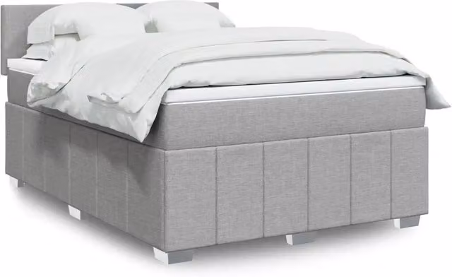 Letto Ibrido con Giroletto a Molle e Materasso vidaXL, Grigio Chiaro e Bianco, L/P: 160 x 200 cm