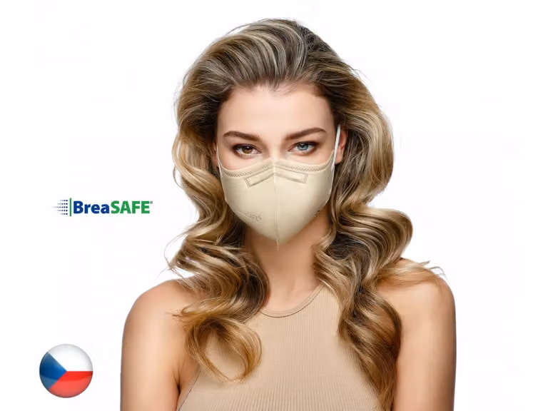 5x NanoRespiratore ceco BreaSAFE® FFP2 - Riutilizzabile - beige L