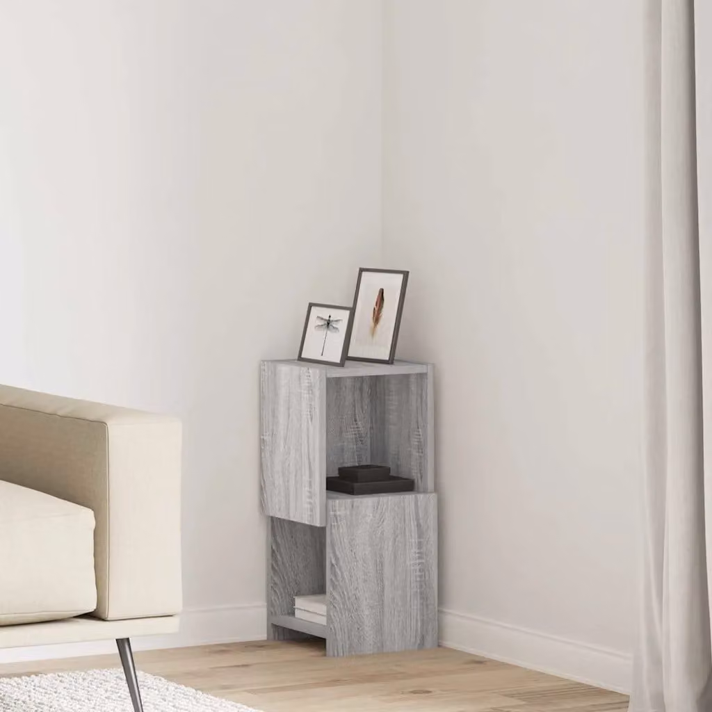 Mobile angolare vidaXL in legno ingegnerizzato Grigio Sonoma L/P/H: 25,5 x 25 x 55 cm