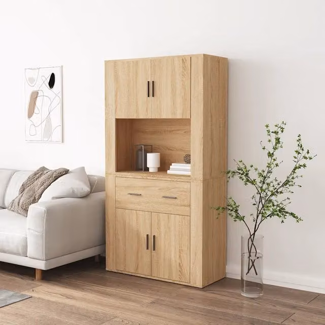Credenza-Buffet-Armadio da cucina Rovere Sonoma in Legno Multistrato 903993