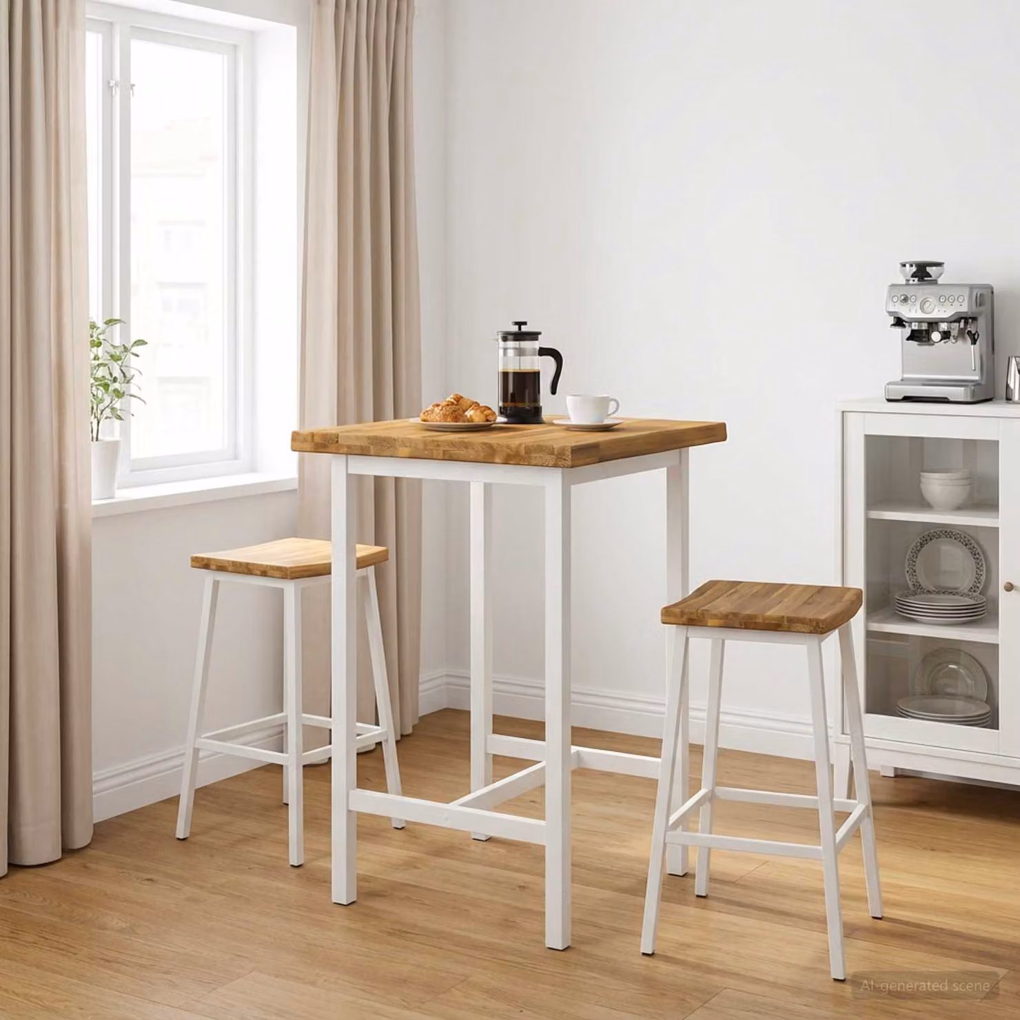 Piano del tavolo rettangolare in legno di acacia con bordo naturale vidaXL, colore bianco, L 90 cm x P 40 cm x H 3 cm