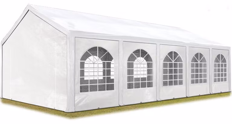 TOOLPORT Tendone per feste 4x10 m Gazebo party per sagre, mercati 450 N bianco impermeabile protezione UV