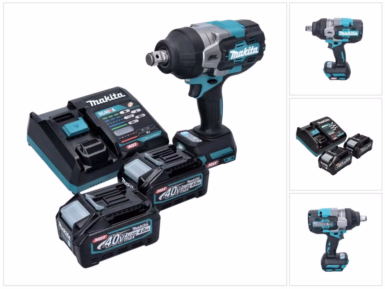 Makita TW 001 GM201 Avvitatore a impulsi a batteria 40 V max. 1800 Nm Brushless XGT + 2x batteria ricaricabile 4,0 Ah + caricabatterie