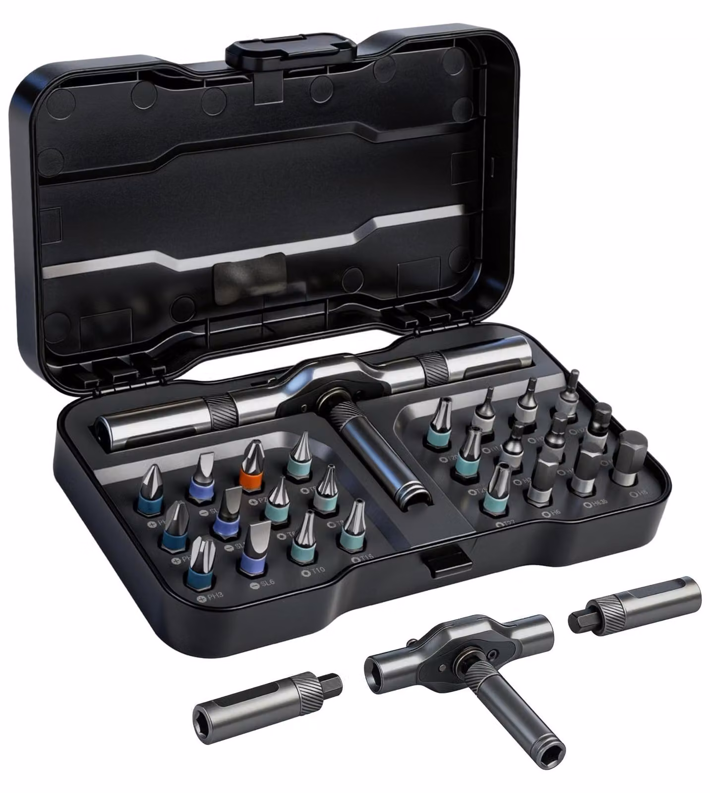 Solidchoice - Set di cacciaviti Ratel, 24 pezzi, magnetici, con punte S2