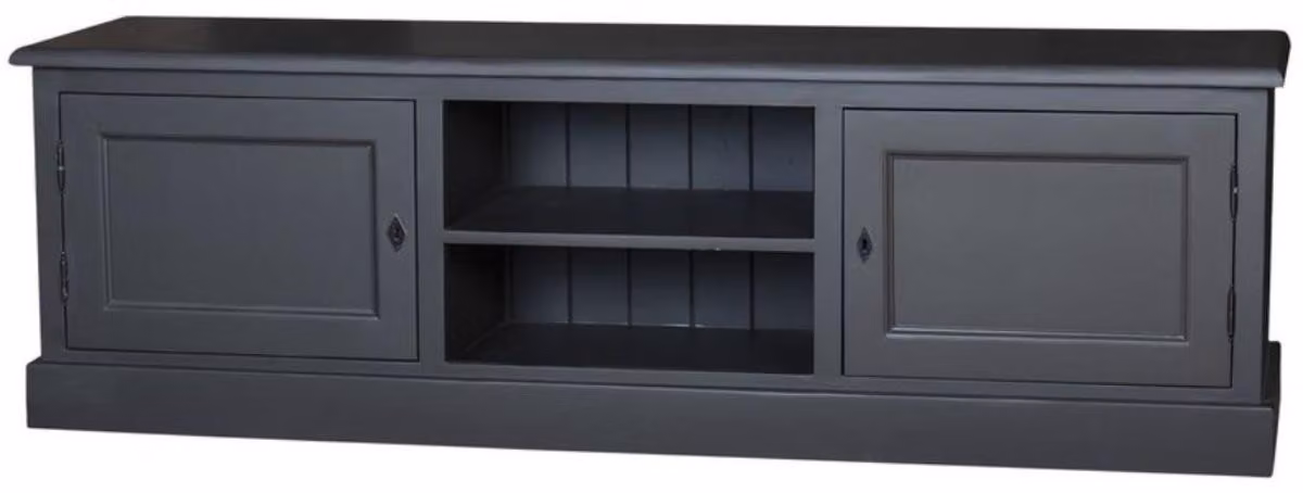 Mobile bar/buffet in stile rustico "Casa Padrino", colore nero, dimensioni 180 x 46 x 56 cm - Mobile TV in legno massello di pino