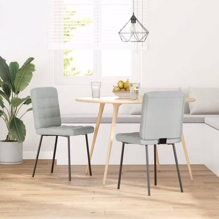vidaXL Sedie da Pranzo 2 pz Grigio Chiaro in Velluto