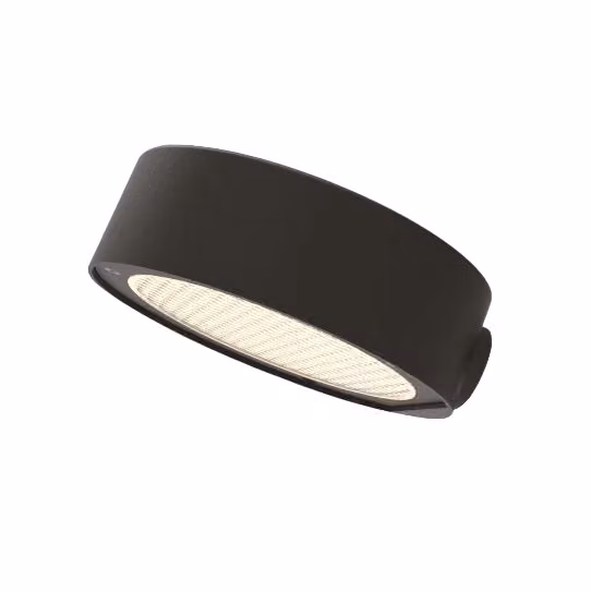 Lampada a LED da parete Zafferano Super O nera ricaricabile e dimmerabile