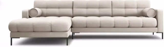 Divano angolare sinistro Bali Cosmopolitan Design in tessuto beige da 5 posti