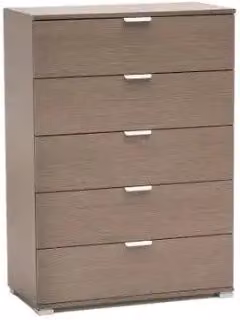 Cassettiera 5 cassetti rovere grigio già montato L75 H103 P38