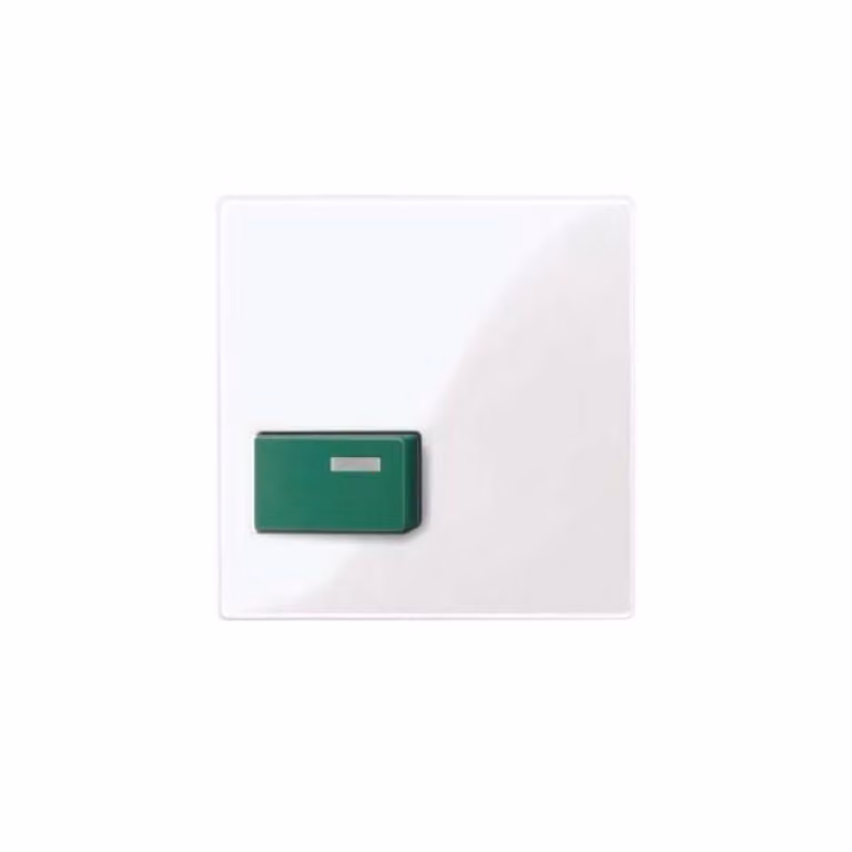 Piastra centrale per pulsante di spegnimento, verde, bianco brillante, sistema M