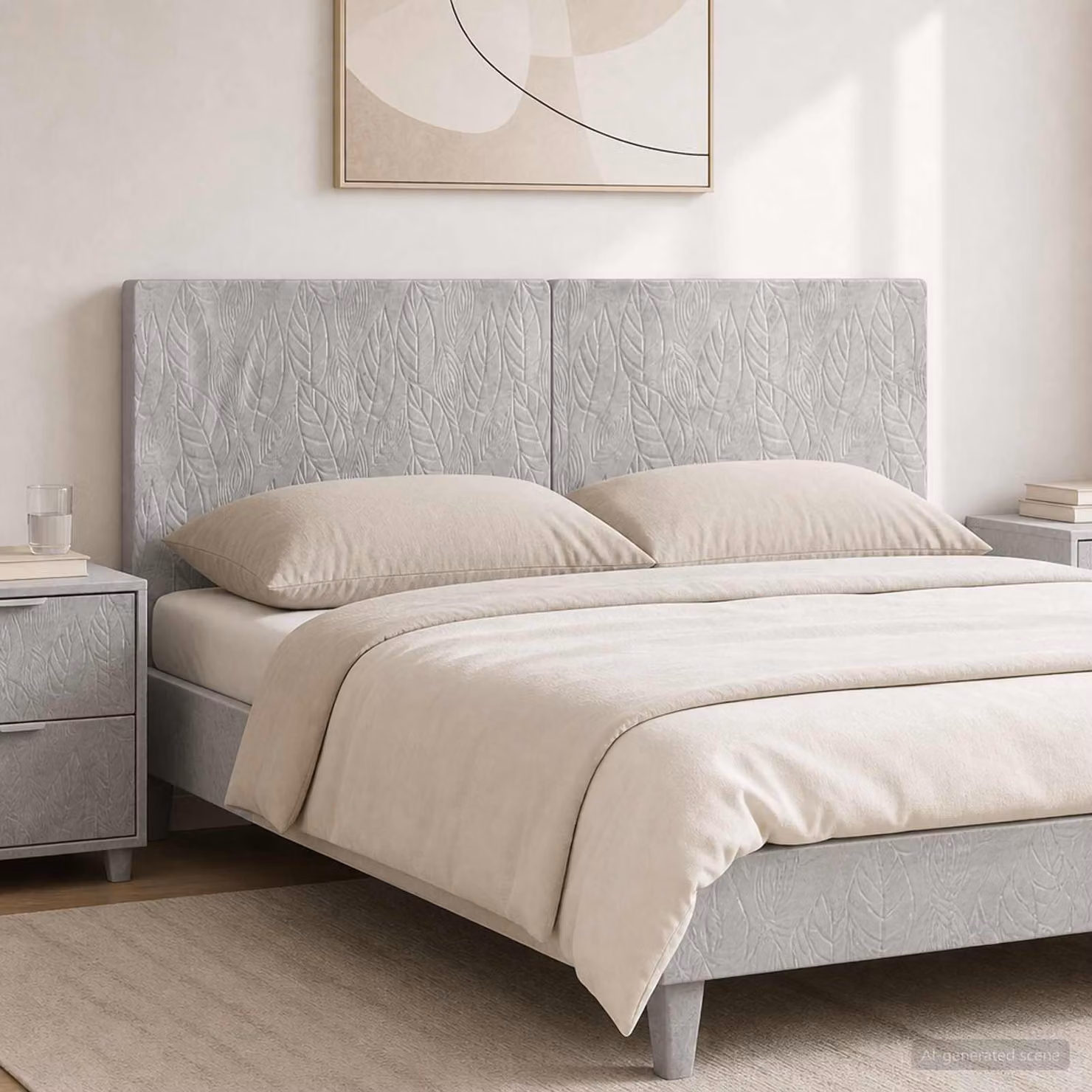 Testiera da muro vidaXL DELFT con ripiano integrato, Grigio, L: 160 cm, H: 50 cm, P: 14 cm