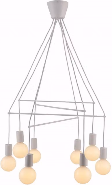 Lampadario a sospensione moderno Candellux in metallo bianco, diametro: 82 cm, con 8 x E27