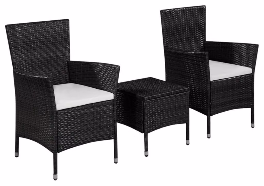 Set da bistrot in rattan sintetico, composto da 3 pezzi