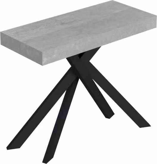 Consolle allungabile 90x40/300 cm Saki cemento gambe antracite