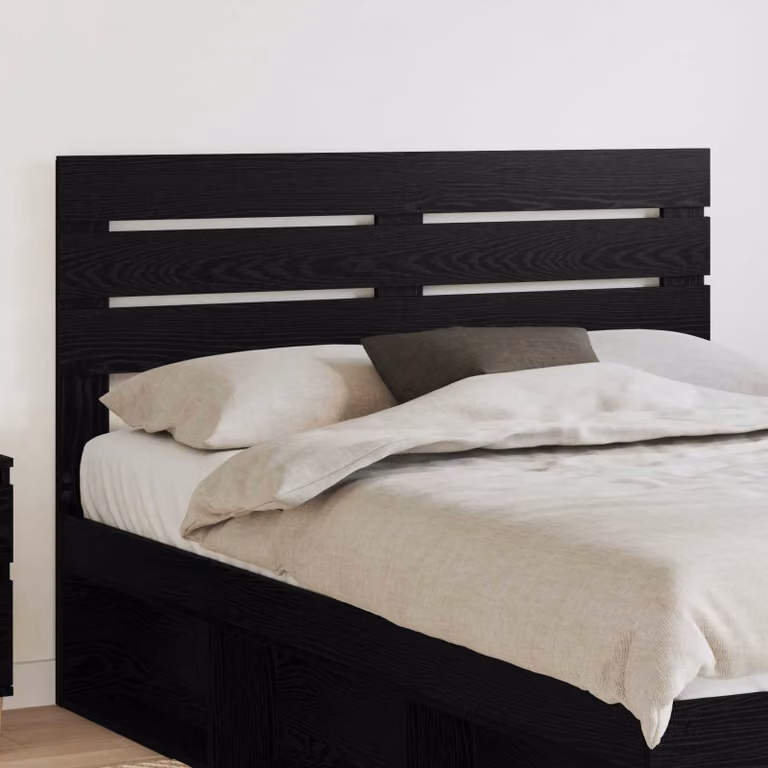 Testiera per letto moderna vidaXL in legno ingegnerizzato nero opaco