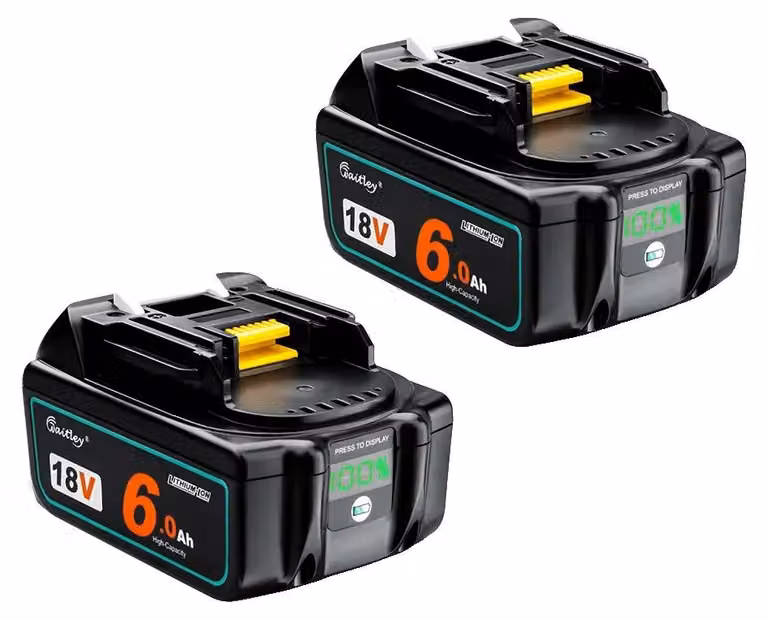 Batteria ricaricabile agli ioni di litio, capacità 6000 mAh, compatibile con utensili elettrici, 2 batterie da 6 Ah