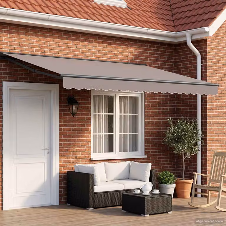 vidaXL Telaio per tenda da sole manuale in alluminio, colore Antracite, L: 400 cm x P: 200 cm