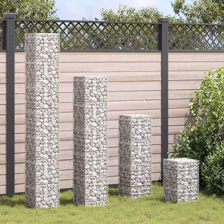 vidaXL Fioriere Rialzate Gabbione 4 pz 30x30x50/100/150/200 cm Ferro