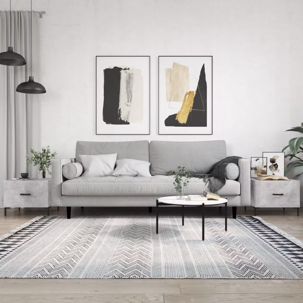 Maison Exclusive - Tavolini da salotto 2 pz. Grigio cemento 50x50x40 cm Materiale ligneo