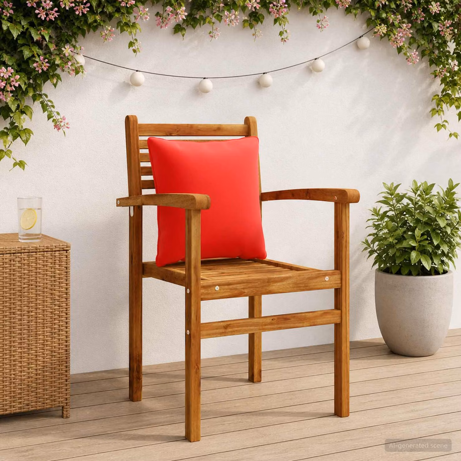 Set di 4 cuscini per schiena vidaXL PUTTEN rossi in poliestere con rivestimento lavabile e resistente ai raggi UV