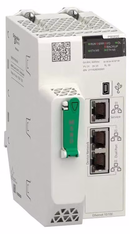 Modulo CPU Schneider Electric Modicon M580, 3020 DIO di livello 3, 12 MB, 125 dispositivi Ethernet, 8 rack I/O locali (3072 digitali, 768 analogici) BMEP583020