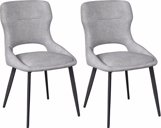 Set di 2 Sedie da Pranzo Imbottite in Chenille con Struttura in Metallo, 43x40x86 cm, Colore Moderno
