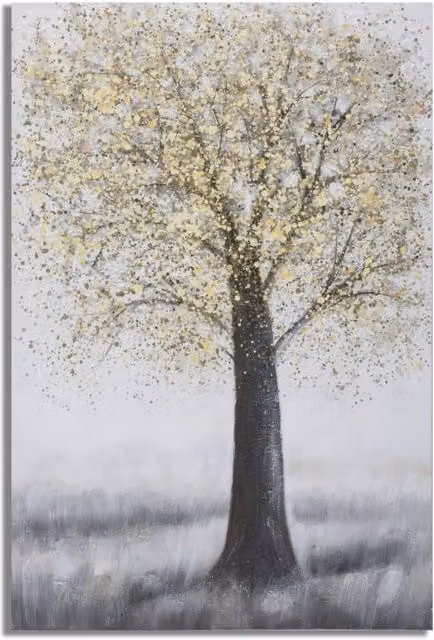 Dipinto su tela Tree Simple-A di Charme1921, illustrazione astratta con tema autunnale e natura, multicolore, L 80 cm x P 3,8 cm x H 120 cm