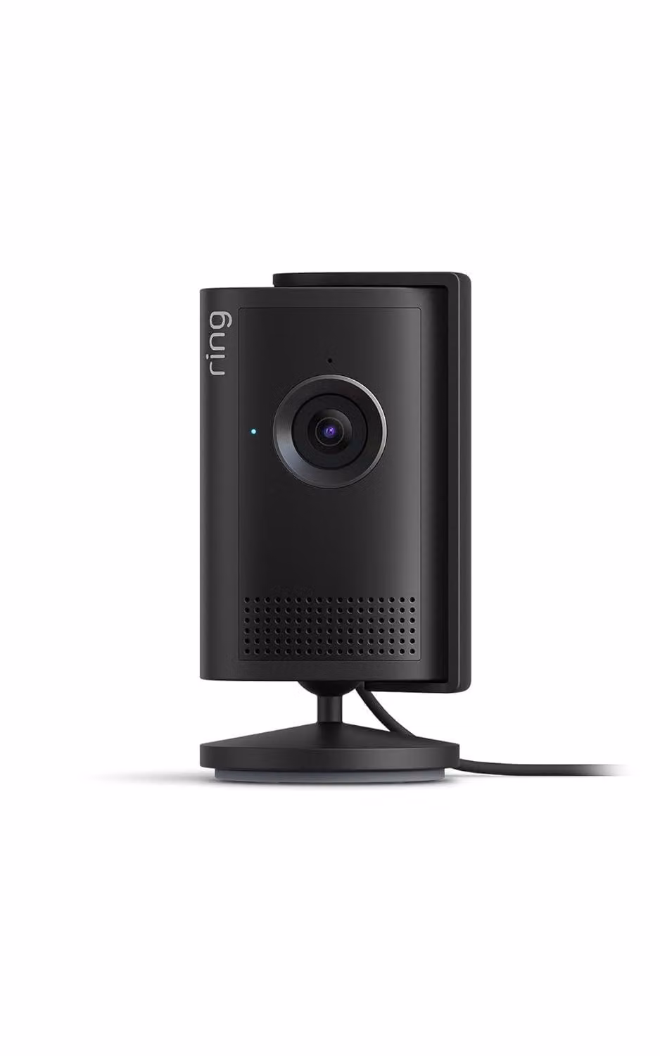 Amazon Ring Indoor Camera Plus, telecamera IP di sicurezza, per uso interno ed esterno, cablata, da montare a soffitto o a parete, colore nero, modello Tower