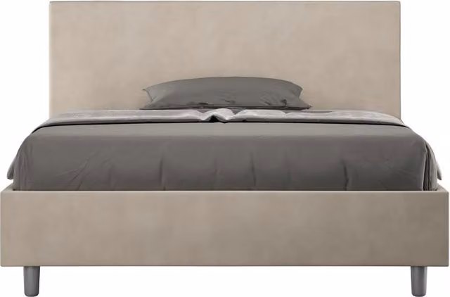 Letto Matrimoniale Moderno Giordanoshop in Microfibra Beige L: 175 cm, P: 106 cm, H: 222 cm