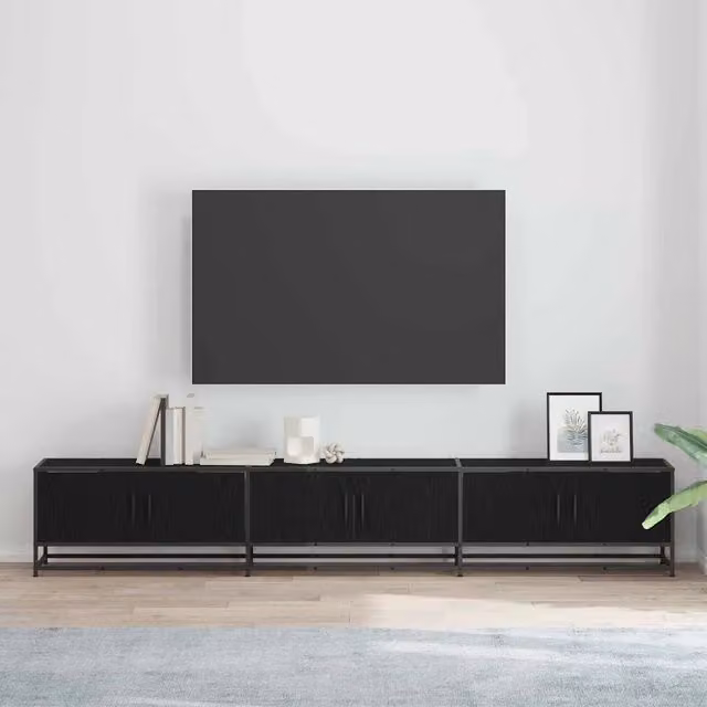 Unità TV 240 x 35 x 41 cm Rovere Nero Legno ingegnerizzato 3402490