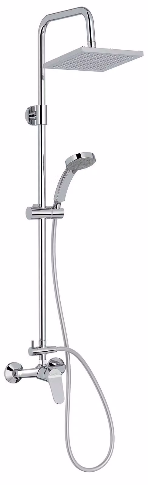 Colonna doccia meccanica, soffione da 20 cm, cromata, con 4 tipi di getto