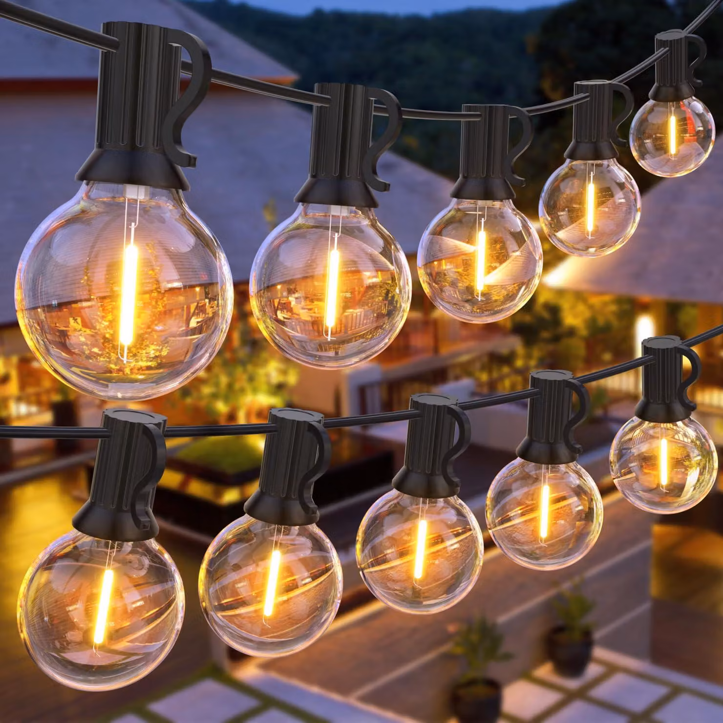 Catena luminosa LED per esterni, adatta sia per interni che per esterni, lunghezza 30 metri