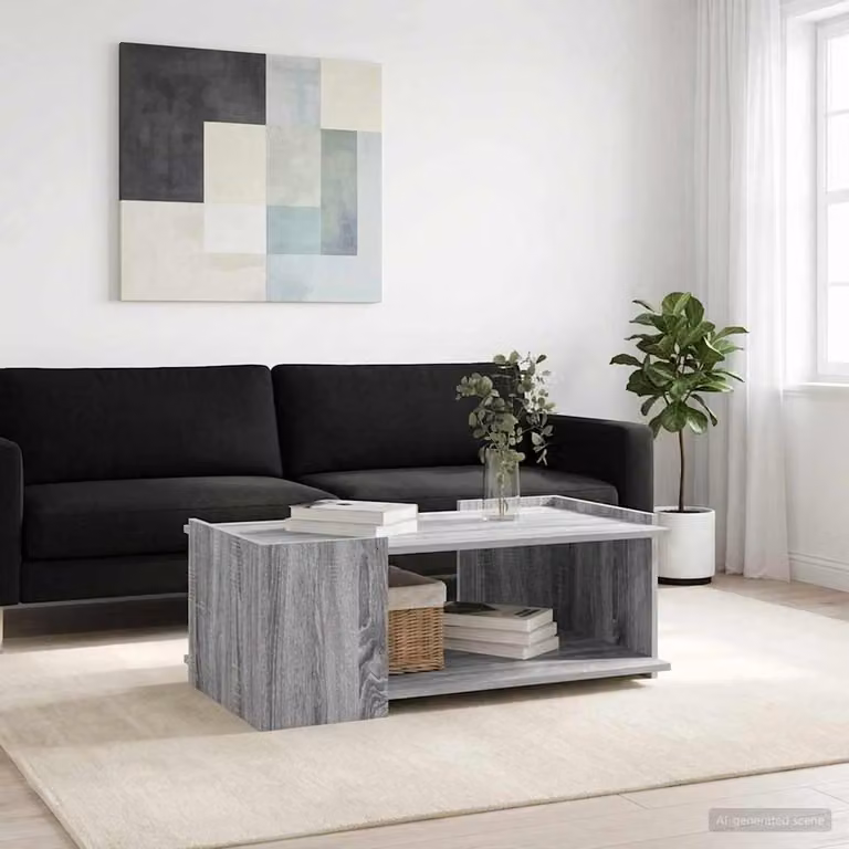 Maison Exclusive - Tavolino Sonoma grigio, 90 x 50 x 33 cm, realizzato in materiale composito di legno