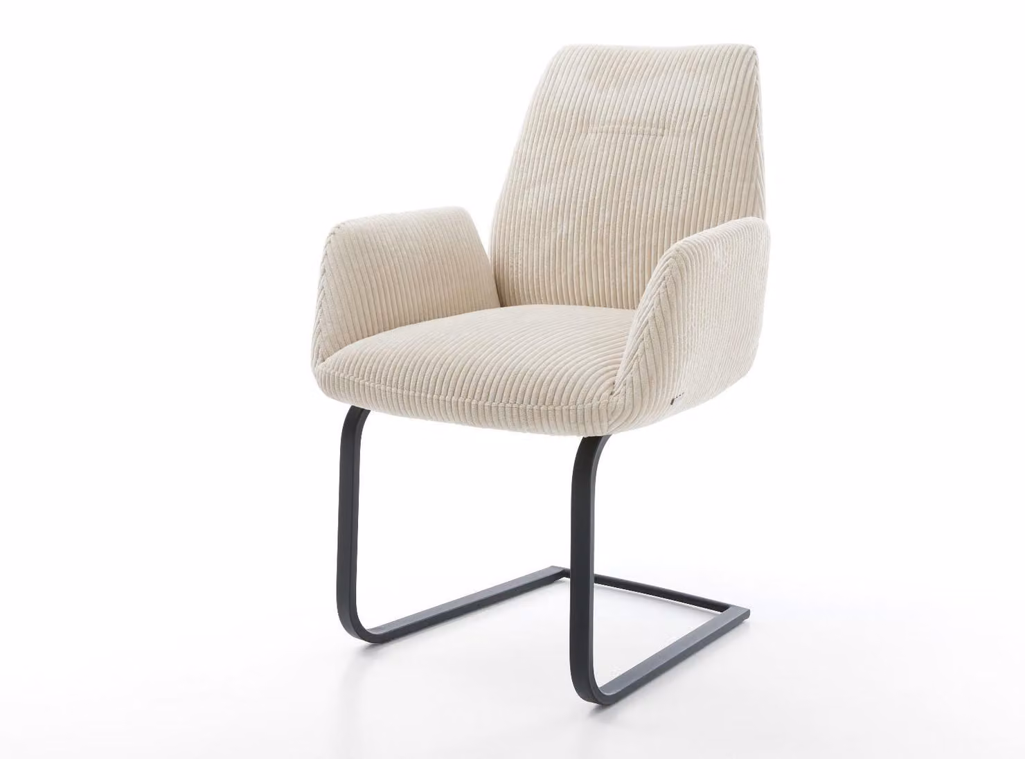 DELIFE Sedia a sbalzo Zoa-Flex in corda beige, seduta piatta, nero, molle insacchettate