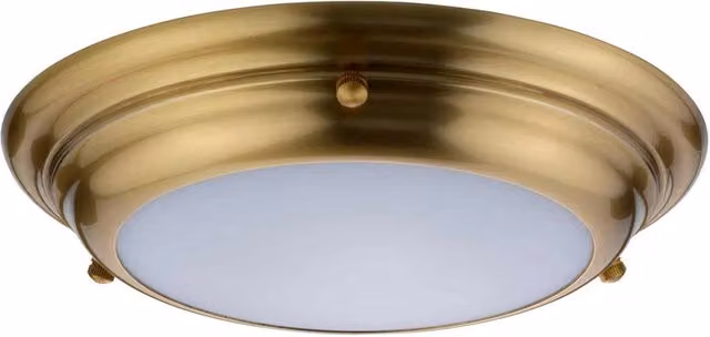Plafoniera bagno Welland Elstead tonda 24,5cm LED 12W ottone