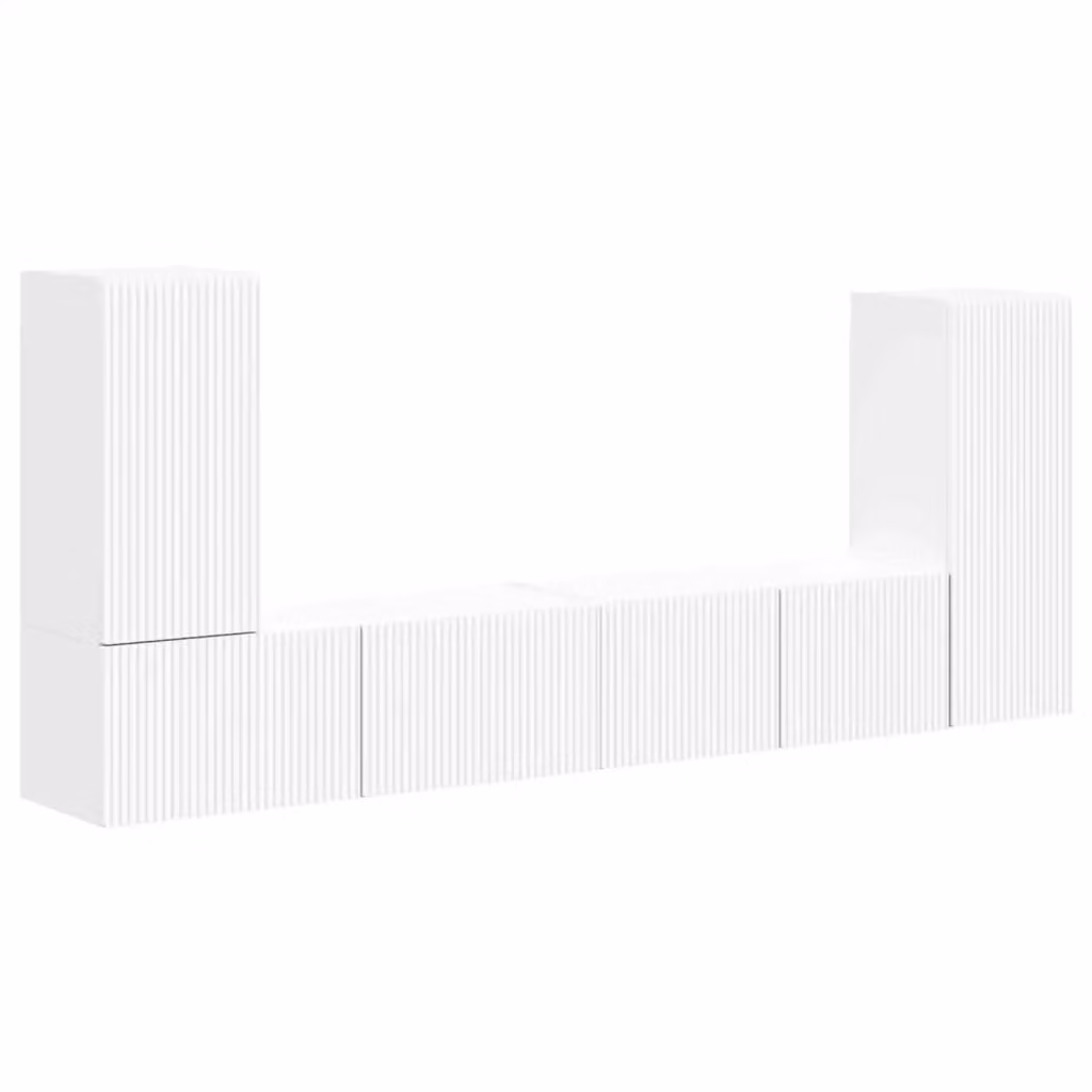 Set di 4 mobili TV moderni vidaXL in MDF bianco opaco per soggiorno o ufficio in casa – 2