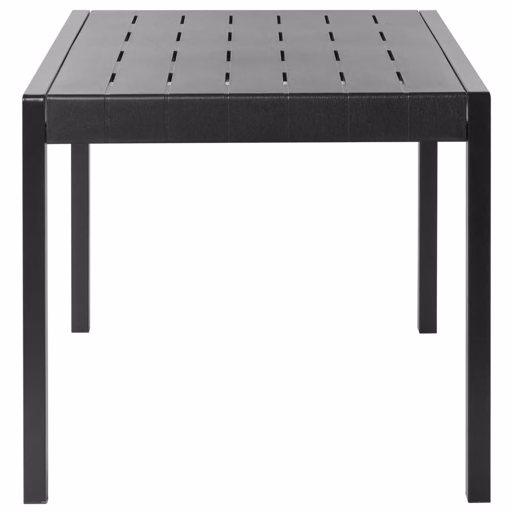 Tavolo da pranzo rettangolare da giardino Beliani nero opaco resistente alle intemperie L: 120 cm, P: 84 cm, H: 77 cm – 2