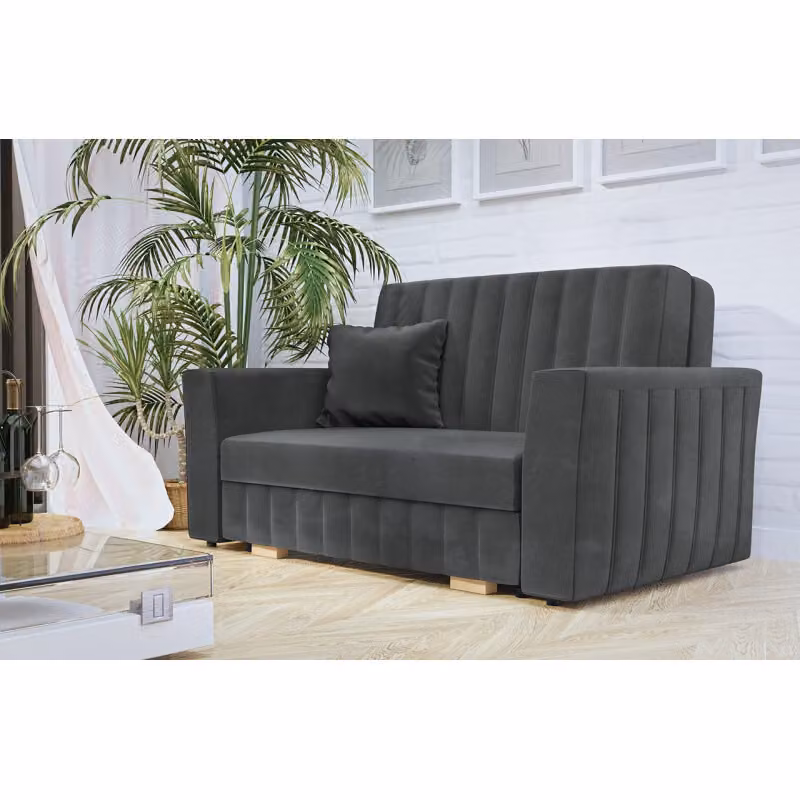 MIRJAN24 Divano letto Viva Glam II, divano a due posti, contenitore e funzione letto, elegante divano imbottito, soggiorno (colore: Paros 6)