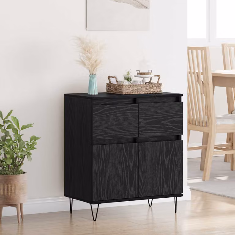 Credenza moderna vidaXL in nero opaco L: 60 cm, P: 35 cm, H: 70 cm