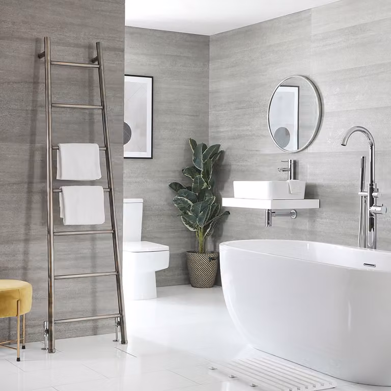 Scaldasalviette Design Stile Scaletta 1800x500mm - Ottone Spazzolato - Indus