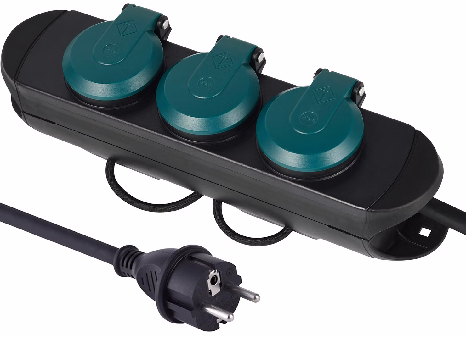 Electraline 62572: Ciabatta multipresa professionale per uso esterno, con 3 prese Schuko