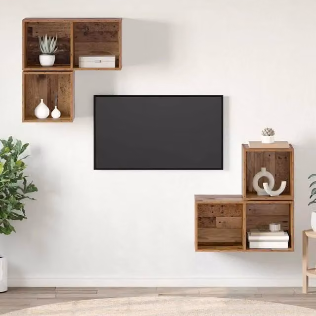Set mobile TV 4 pz Legno vecchio Legno ingegnerizzato 3393288