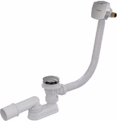 Sifone per vasca da bagno con troppopieno Ravak 80 C-C H/K, cromato