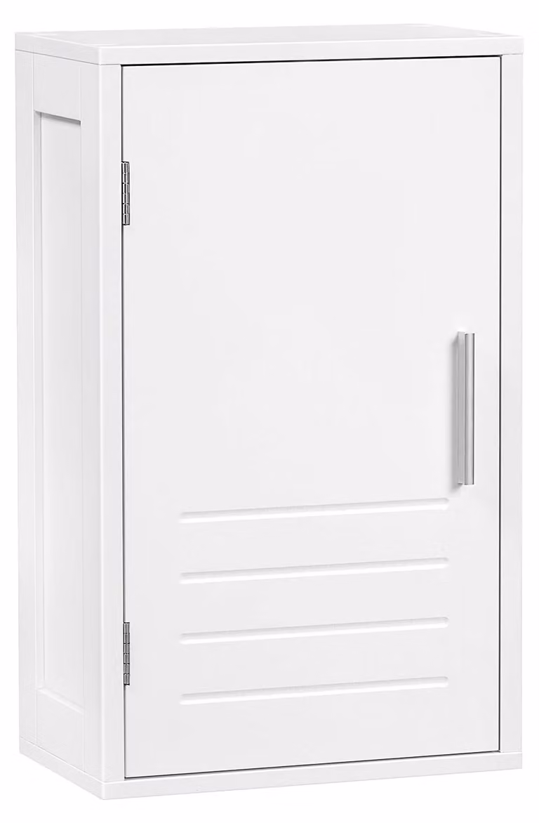 Pensile da bagno con anta e ripiano regolabile - MDF E1 - Bianco - 30 x 50 x 18,5 cm