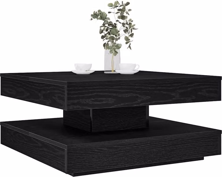 Maison Exclusive - Tavolino girevole a 360 gradi Nero 70x70x34,5 cm