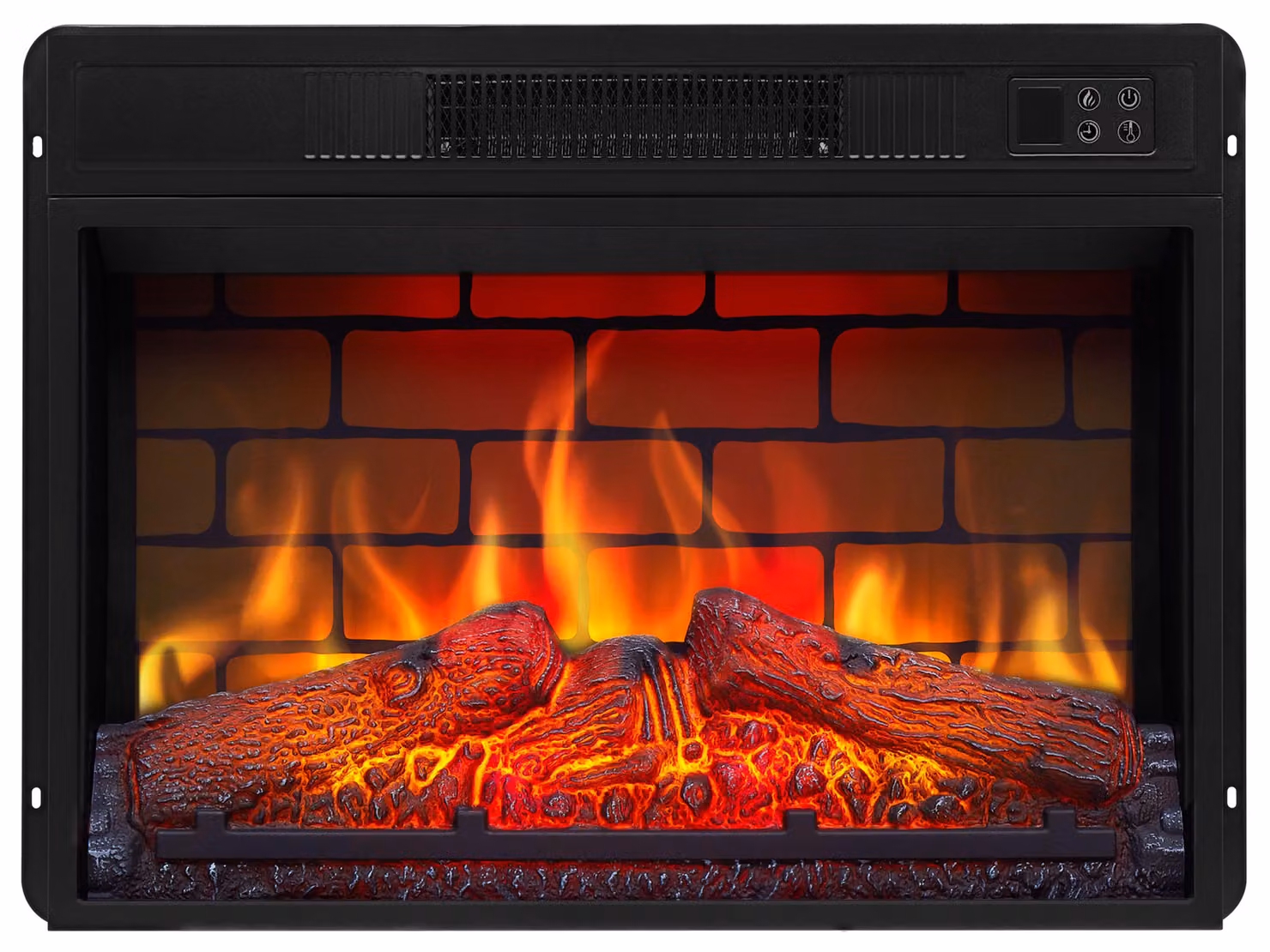 Camino elettrico ArtiFlame AF23BS – Camino elettrico da incasso da 1800 W, effetto fiamma realistico a LED, funzione di riscaldamento, telecomando, timer, nero