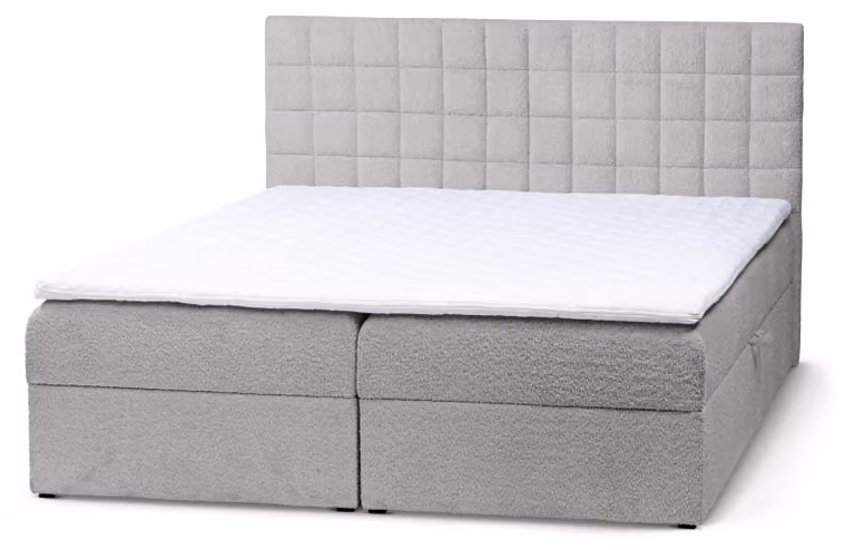 Letto con rete a molle Laky, struttura in polvere di acciaio, dimensioni 200 x 200 cm
