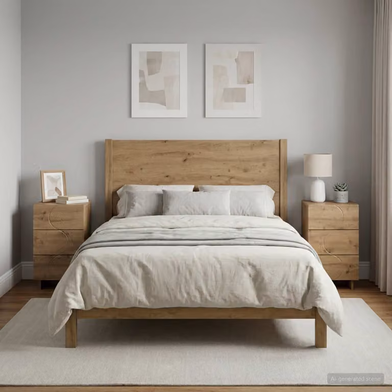 Set di 2 comodini moderni vidaXL in legno color marrone L: 33,5 cm, P: 34,5 cm, H: 60 cm